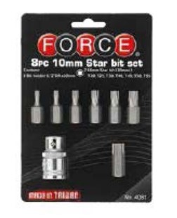 8pc 10mm Star bit set 3/8 DR