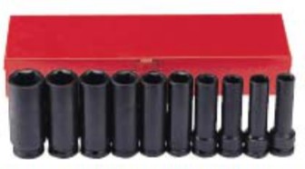 10pc 1/2 DR Impact Deep Socket Set MM